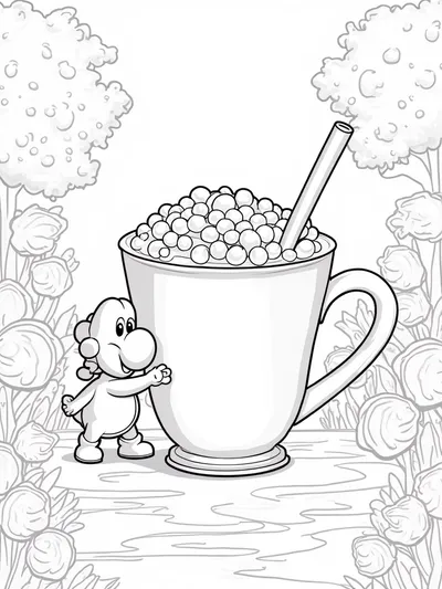 Yoshi in a candy jungle