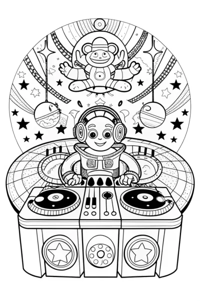 Buzz Lightyear’s Galactic Music Festival Coloring Page
