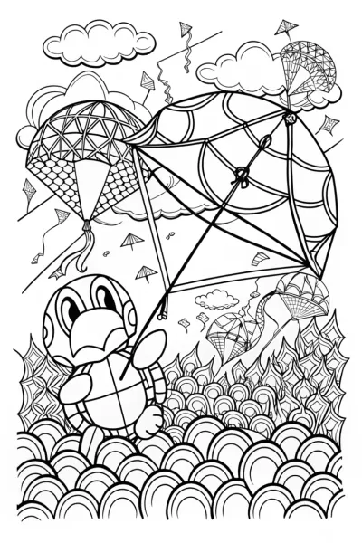 Koopa Troopa’s Kite Festival Coloring Page