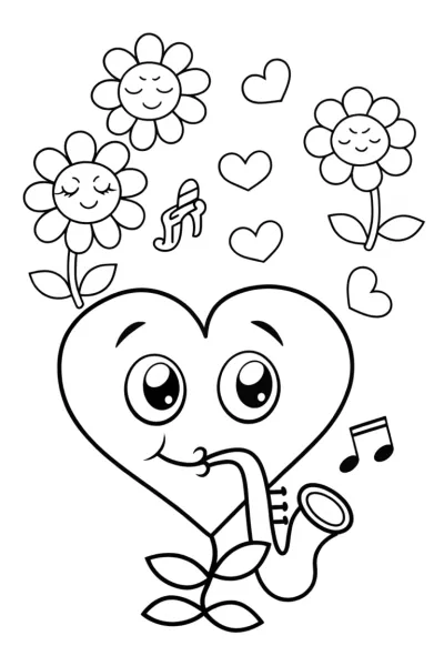 Heartfelt Harmony Coloring Page