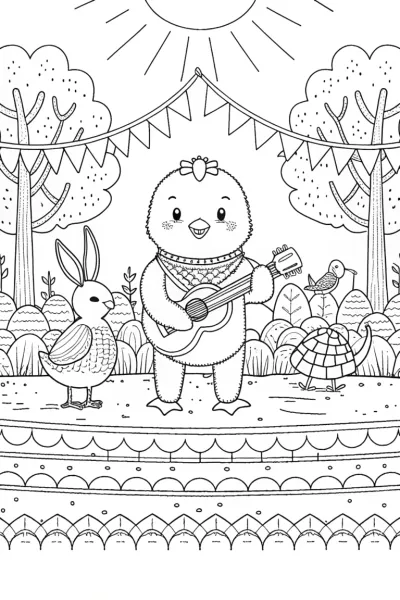 Chick’s Music Festival Coloring Page