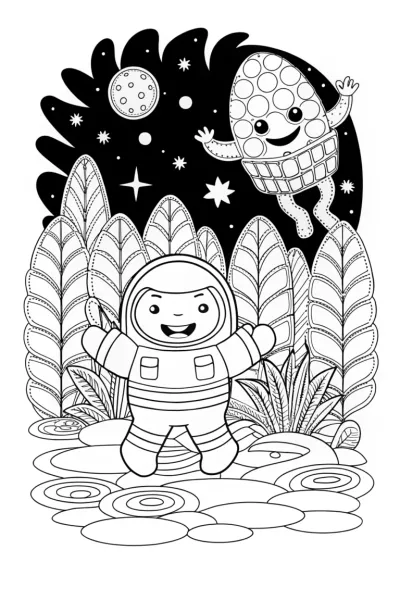 Squishmallow Space Adventure Coloring Page