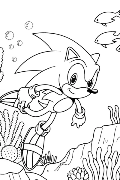 Sonic swimming in an underwater garden