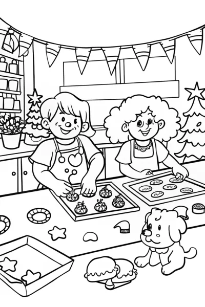 Holiday Baking Extravaganza Coloring Page