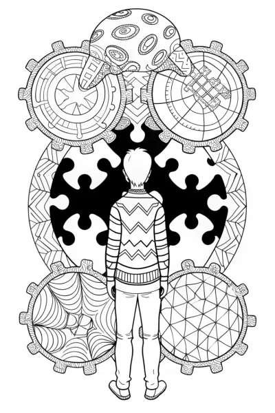 Miles Morales in the Puzzle Dimension Coloring Page