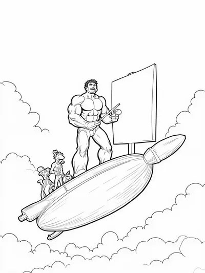 Hulk painting in the sky