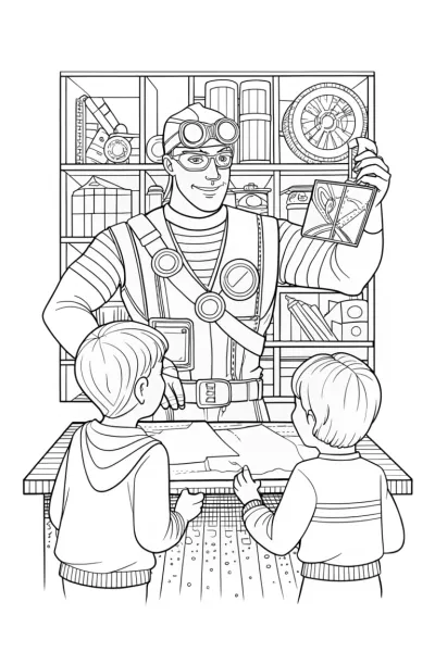 Captain America’s Superhero Workshop Coloring Page