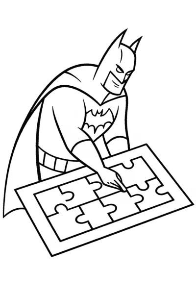 Batman solving a shadow puzzle