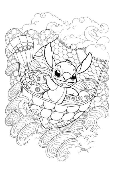 Stitch’s Quilt of Dreams Coloring Page