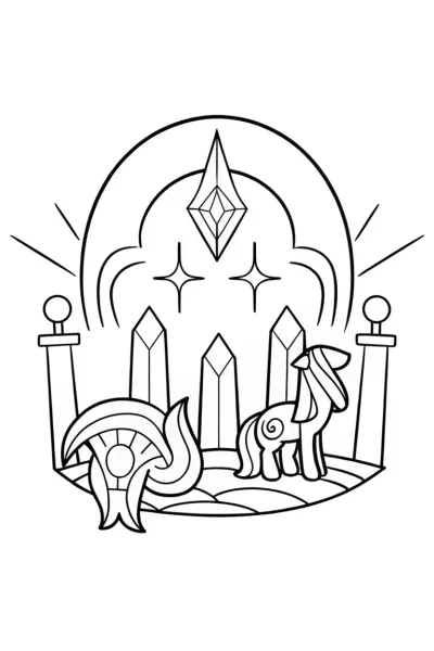 Celestial guardians in harmony coloring page