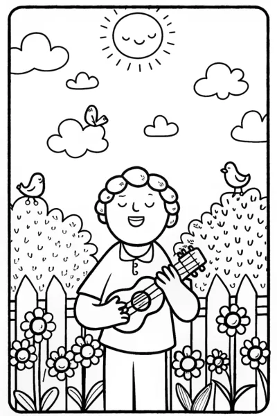JJ’s Musical Garden Jam Coloring Page