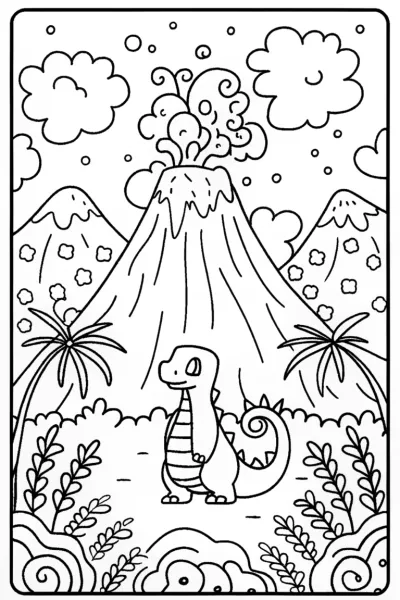 Charizard’s Volcano Adventure Coloring Page