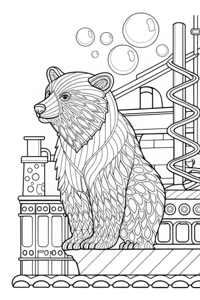 Rainbow bear at the bubblegum factory