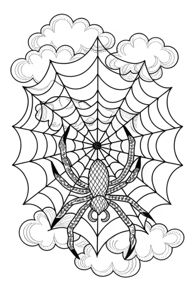 Spider weaving art in the sky