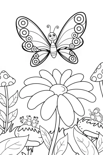 Butterfly Garden Guardian Coloring Page