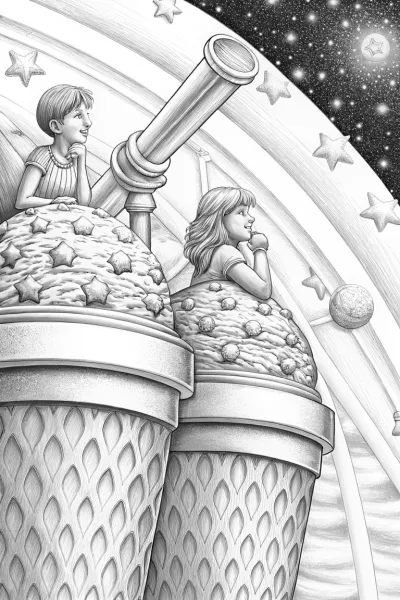 Ice cream astronomers in the night sky