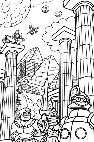 Goku’s Time-Traveling Adventure Coloring Page