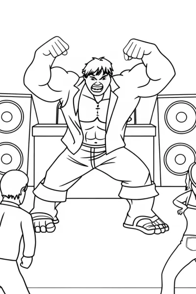 Hulk hosting a dance-off