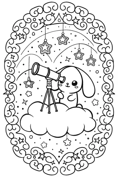 Cinnamoroll’s Starry Adventure Coloring Page