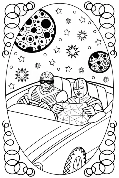 Avengers Cosmic Road Trip Coloring Page