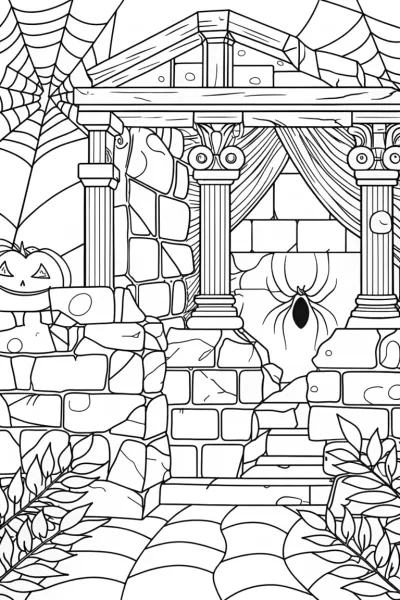 Spider exploring ancient ruins