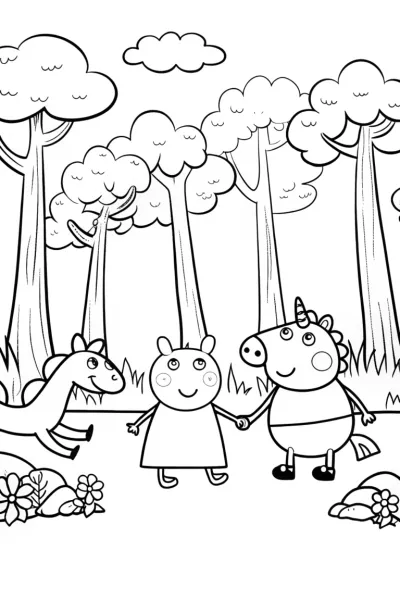 Peppa Pig’s Fairy Tale Adventure Coloring Page