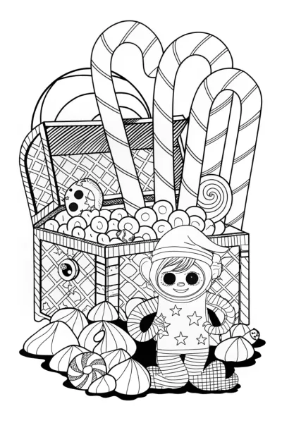 Huggy Wuggy’s Toy Treasure Hunt Coloring Page