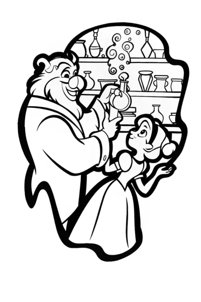 The Beast’s Enchanted Workshop Coloring Page