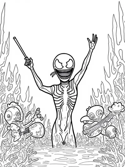 Venom conducts an underwater concert