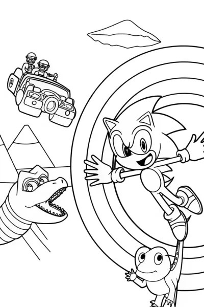 Sonic zooming through a time portal