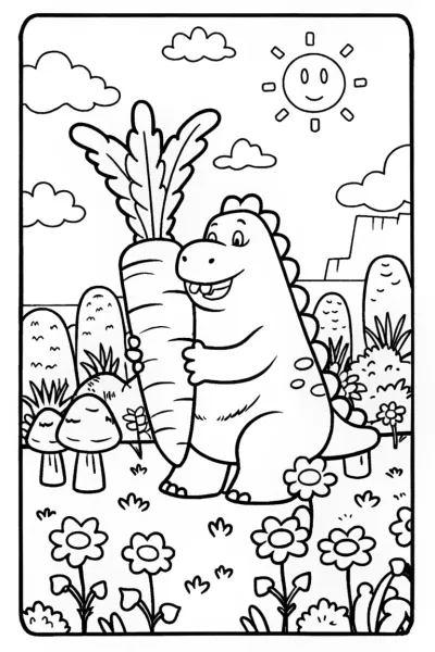 Godzilla’s Garden Adventure Coloring Page