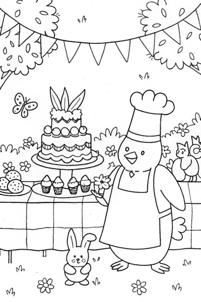 The Chicken Chef’s Garden Party Coloring Page