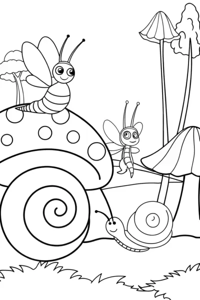 Snail parade with enchanted friends