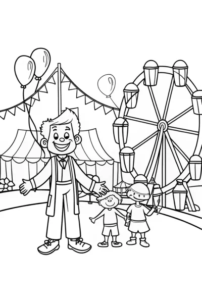 Blippi’s Fantastic Fun Fair Adventure Coloring Page