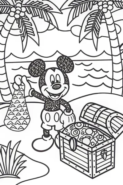 Mickey Mouse on a treasure quest