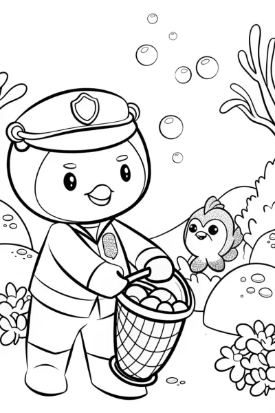 Octonauts Seaside Cleanup Coloring Page