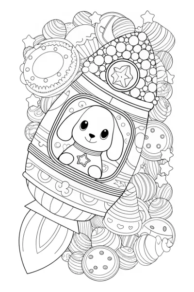 Cinnamoroll’s Galactic Adventure Coloring Page