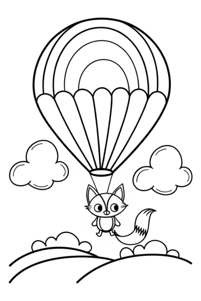 Rainbow Dreams: Skyward Adventures Coloring Page