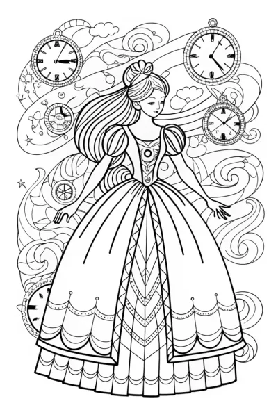 The Princess of Time Coloring Page