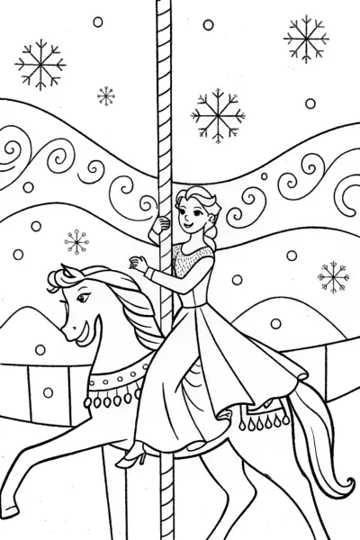 Elsa on the sparkling ice carousel
