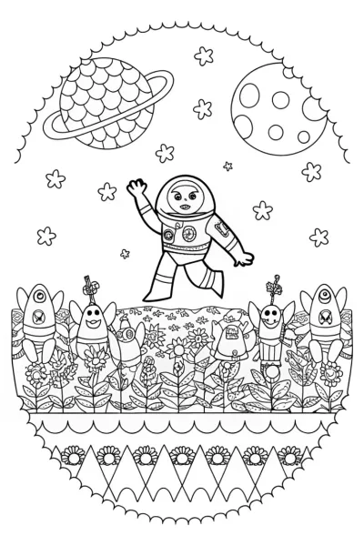 Buzz Lightyear’s Space Adventure Race Coloring Page
