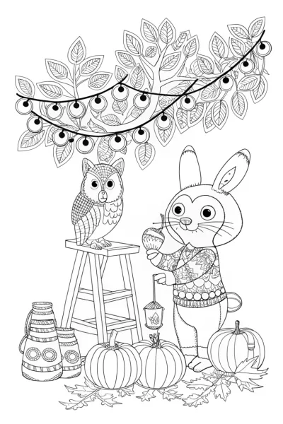 Whimsical Woodland Workshop Coloring Page