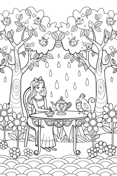 Jasmine’s Dreamy Tea Blossom Coloring Page