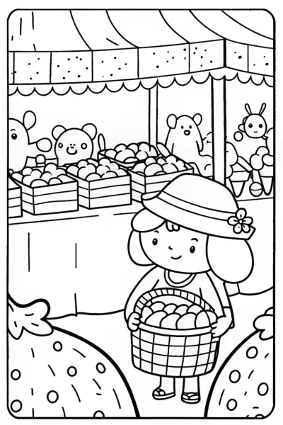 Strawberry Shortcake’s Berry Market Adventure Coloring Page