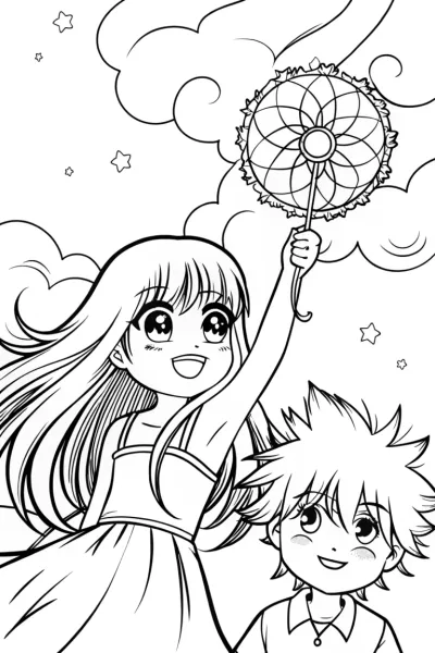 Celestial Dreamweavers Coloring Page