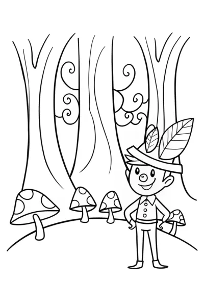 Blippi’s Adventure in the Enchanted Forest Coloring Page