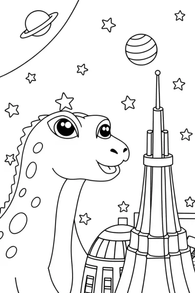 Godzilla’s Galactic Adventure Coloring Page