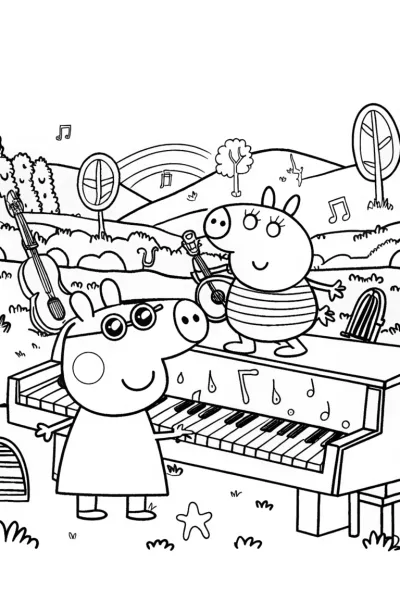Peppa Pig’s Magical Musical Adventure Coloring Page
