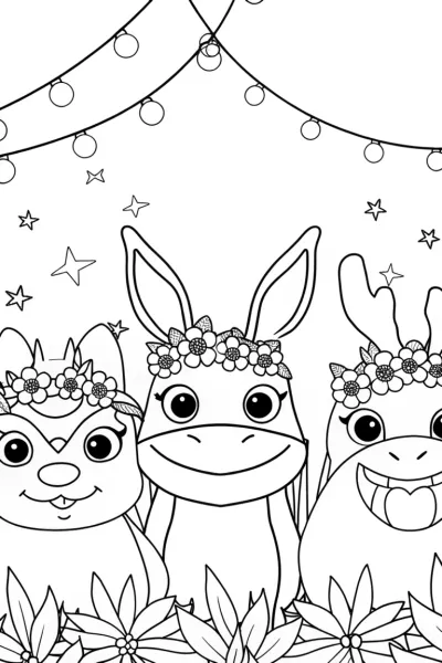 Squishmallow Garden Dance Party Coloring Page