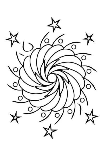 Mandala of cosmic whirlwinds